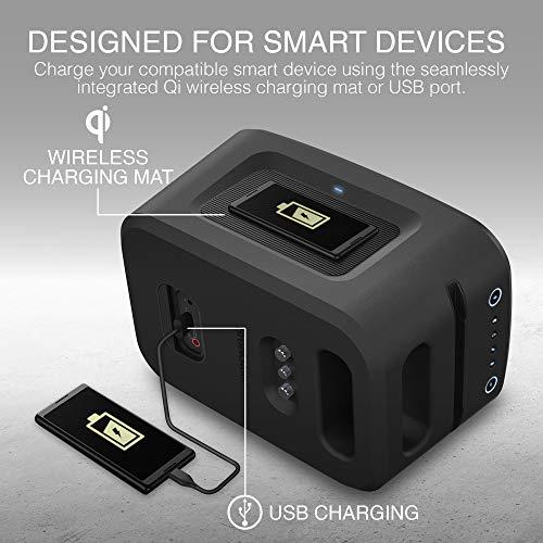 Brookstone Brookstone Bluetooth Speakers, IPX5 Waterproof Outdoor Speaker, Portable Bluetooth Speaker with LED Light Show, 60 Watt RMS Speaker, Wireless Charging Pad for Smartphone, Connect Multiple Speakers