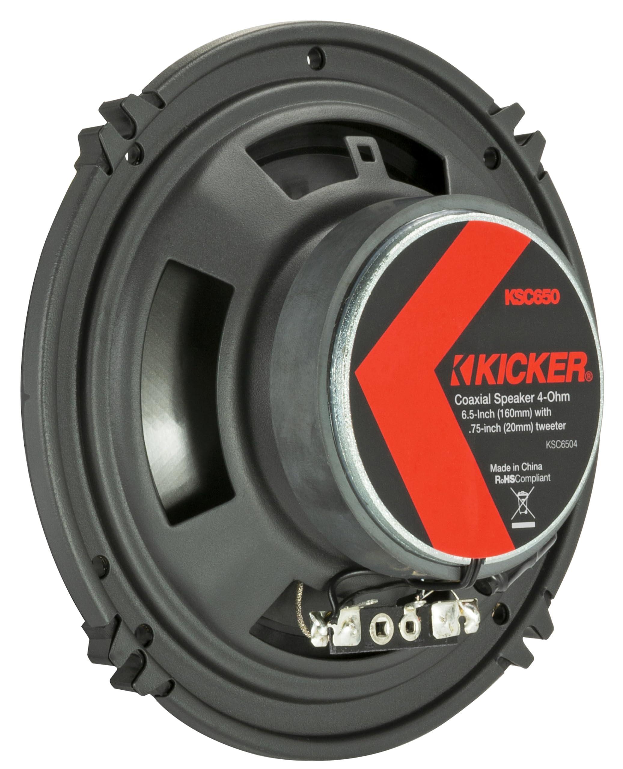 KICKER KICKER 51KSC6504 KS-Series 6.5" Coaxial Speakers with .75" tweeters, 4-Ohm, Pair
