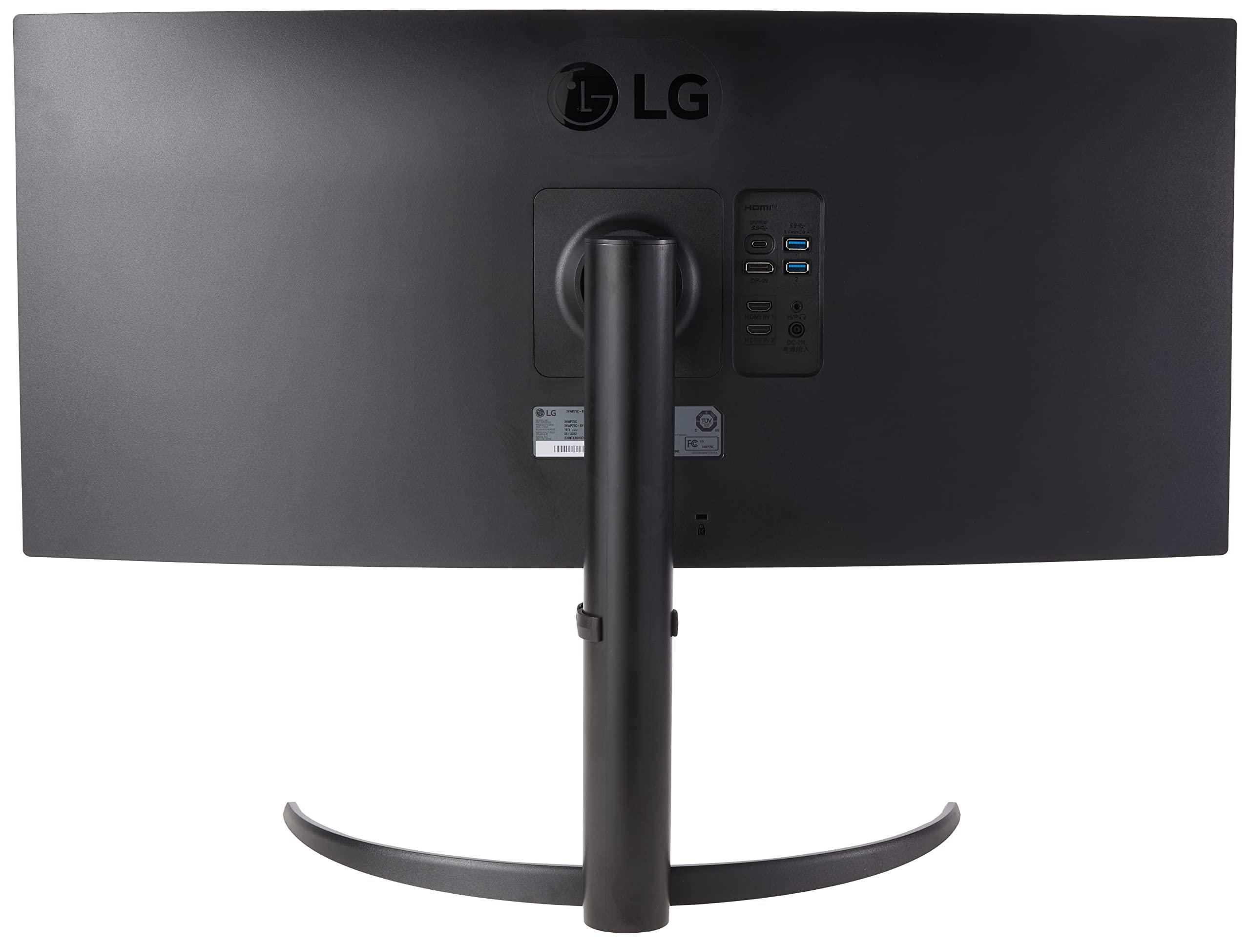 LG LG 34WP75C-B.AUS 34" Curved UltraWide QHD HDR 10 160Hz USB Type-C Monitor with AMD FreeSync Premium Pro (65W Power Delivery), Black