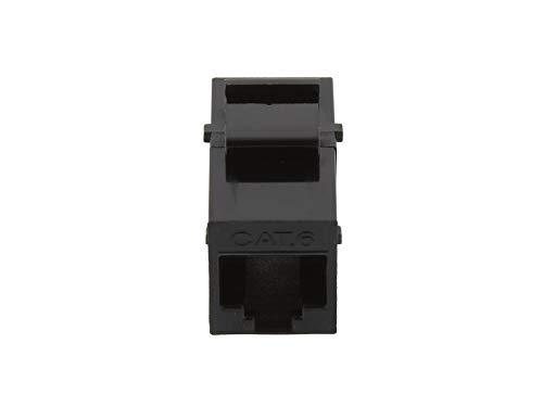 Networx Networx Black Cat6 RJ45 Feed Through Panel Mount Keystone Coupler