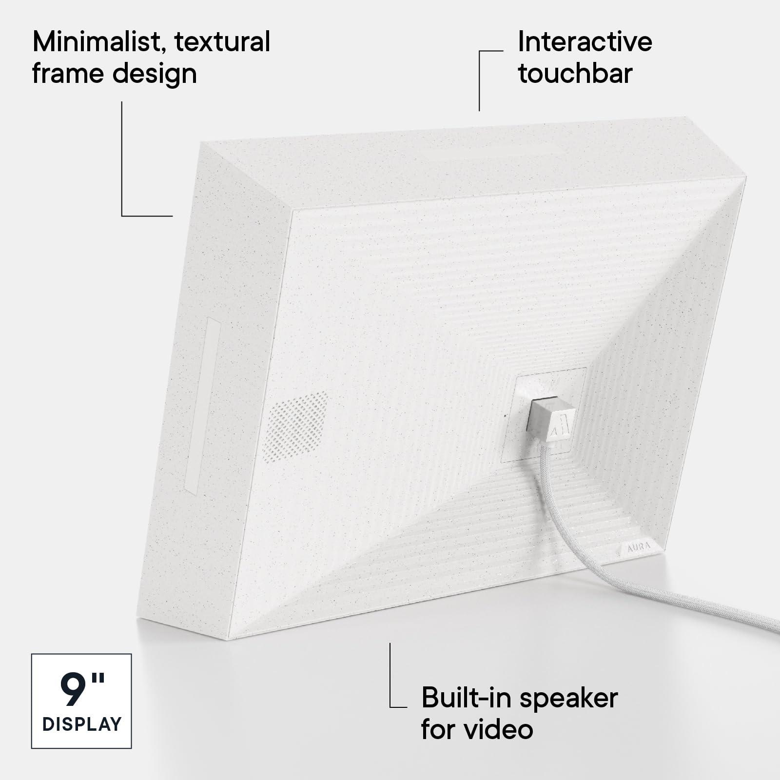 AURA Aura Mason WiFi Digital Picture Frame | Wirecutter\'s Best Digital Frame for Gifting | Send Photos from Your Phone | Quick, Easy Setup in Aura App | Free Unlimited Storage | White