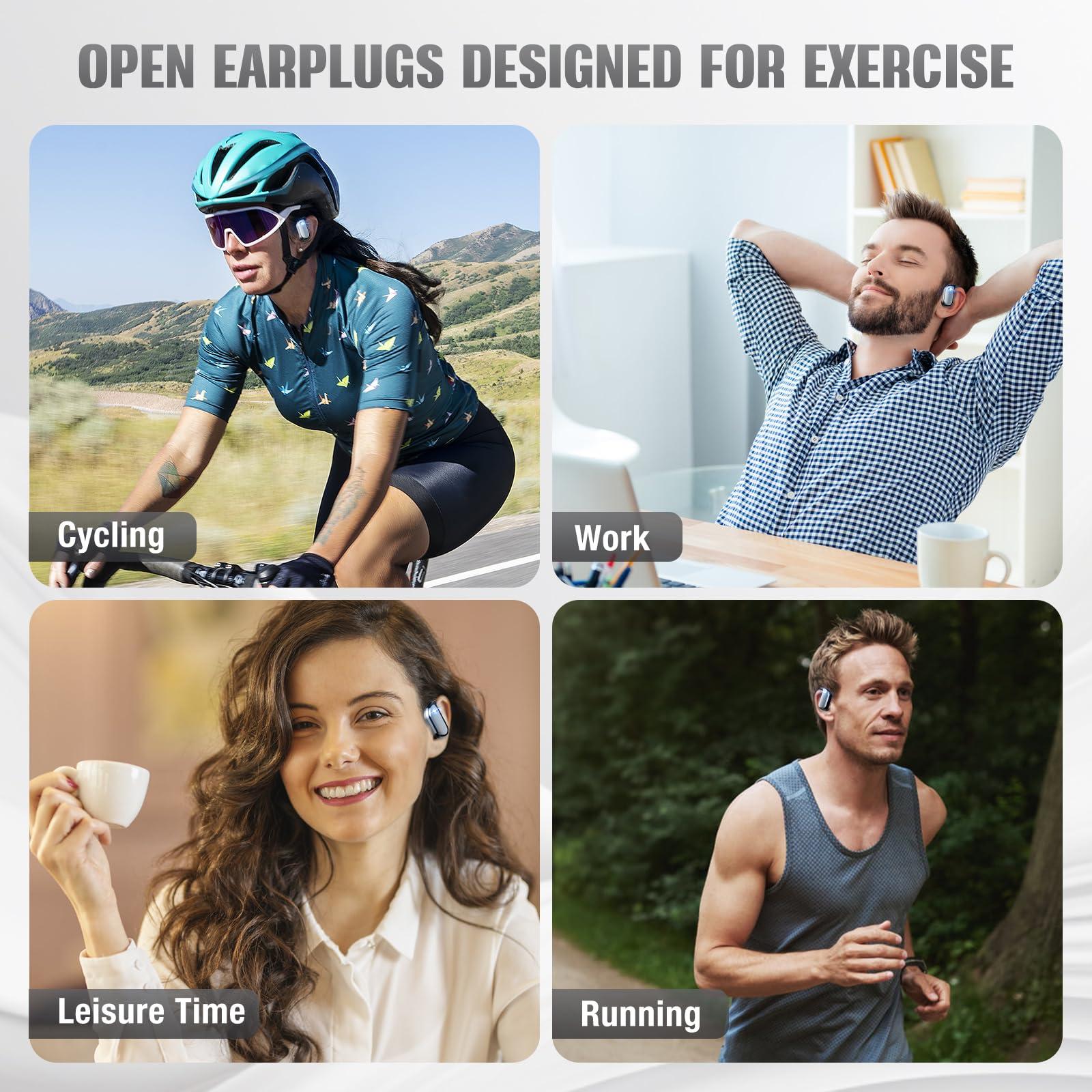 ELECGO ELECGO Sport Wireless Earbuds, Bluetooth 5.4 Headphones with ENC and AI Noise Cancellation, Hi-Fi Audio Playback & Dual LED Display, Sport Bluetooth Eerphones with Earhooks for Workout, Running