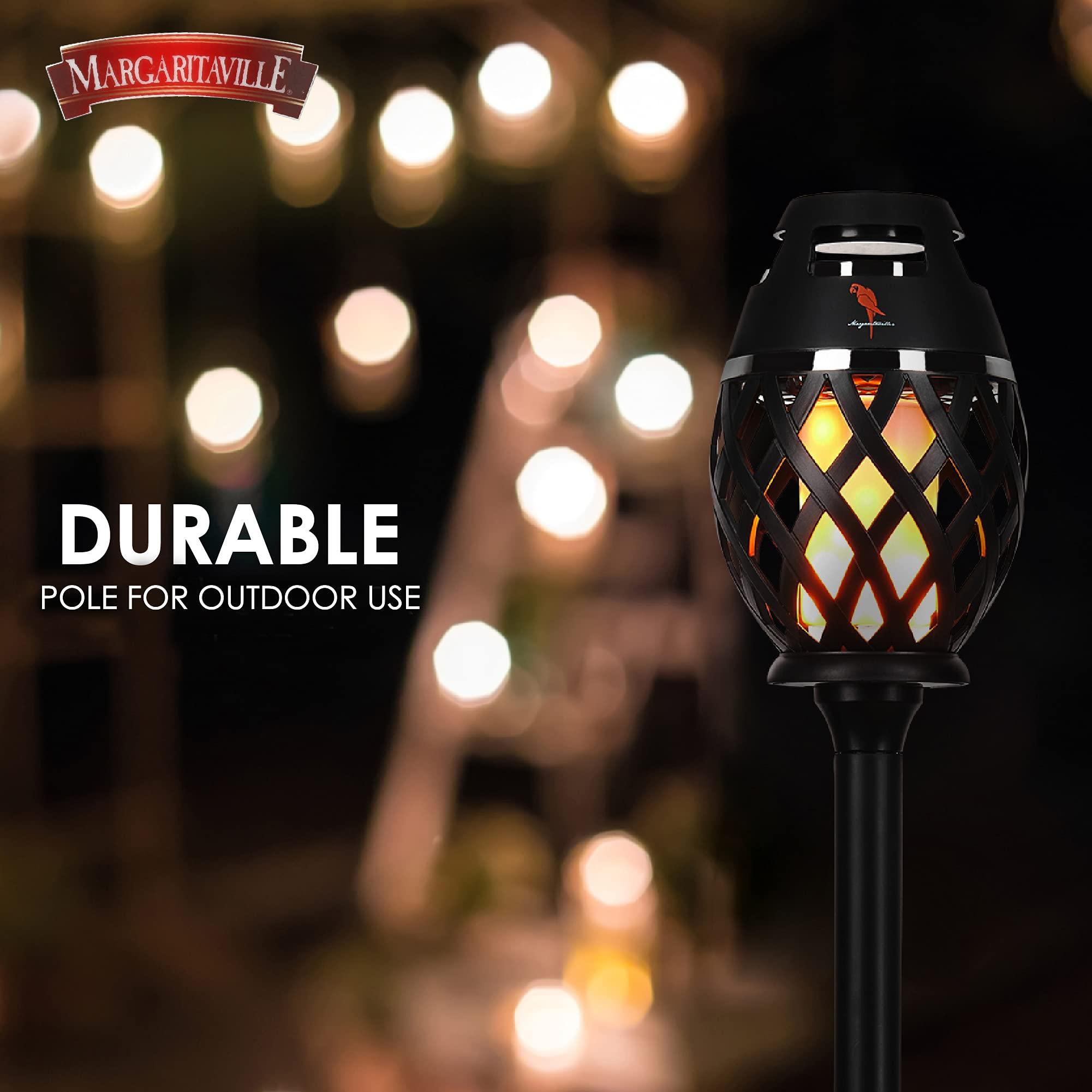 Sakar Margaritaville Tiki Torch - Waterproof Bluetooth Speaker, Portable Party Speaker with Flickering LED Lights, Perfect for Travel, Parties, Yards, and Pools (2 Pack)