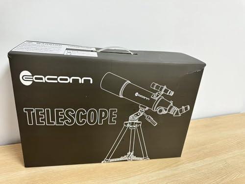 EACONN Telescopes for Adults Astronomy, 80mm Aperture 600mm Refractor Telescope for Kids & Beginners, Compact and Portable Travel Telescopio with Backpack