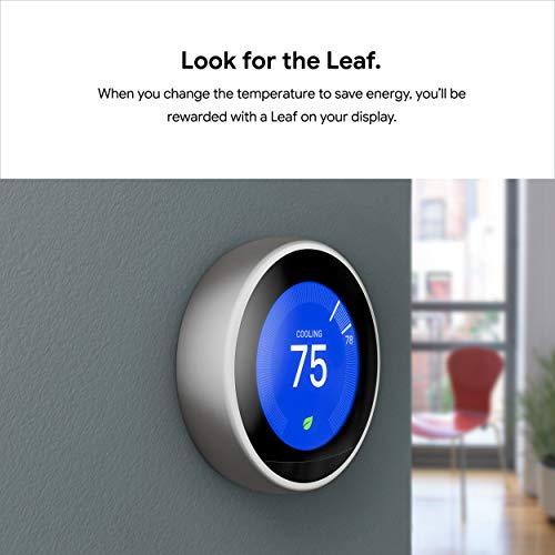Google Google Nest Learning Thermostat - Programmable Smart Thermostat for Home - 3rd Generation Nest Thermostat - Works with Alexa - Copper