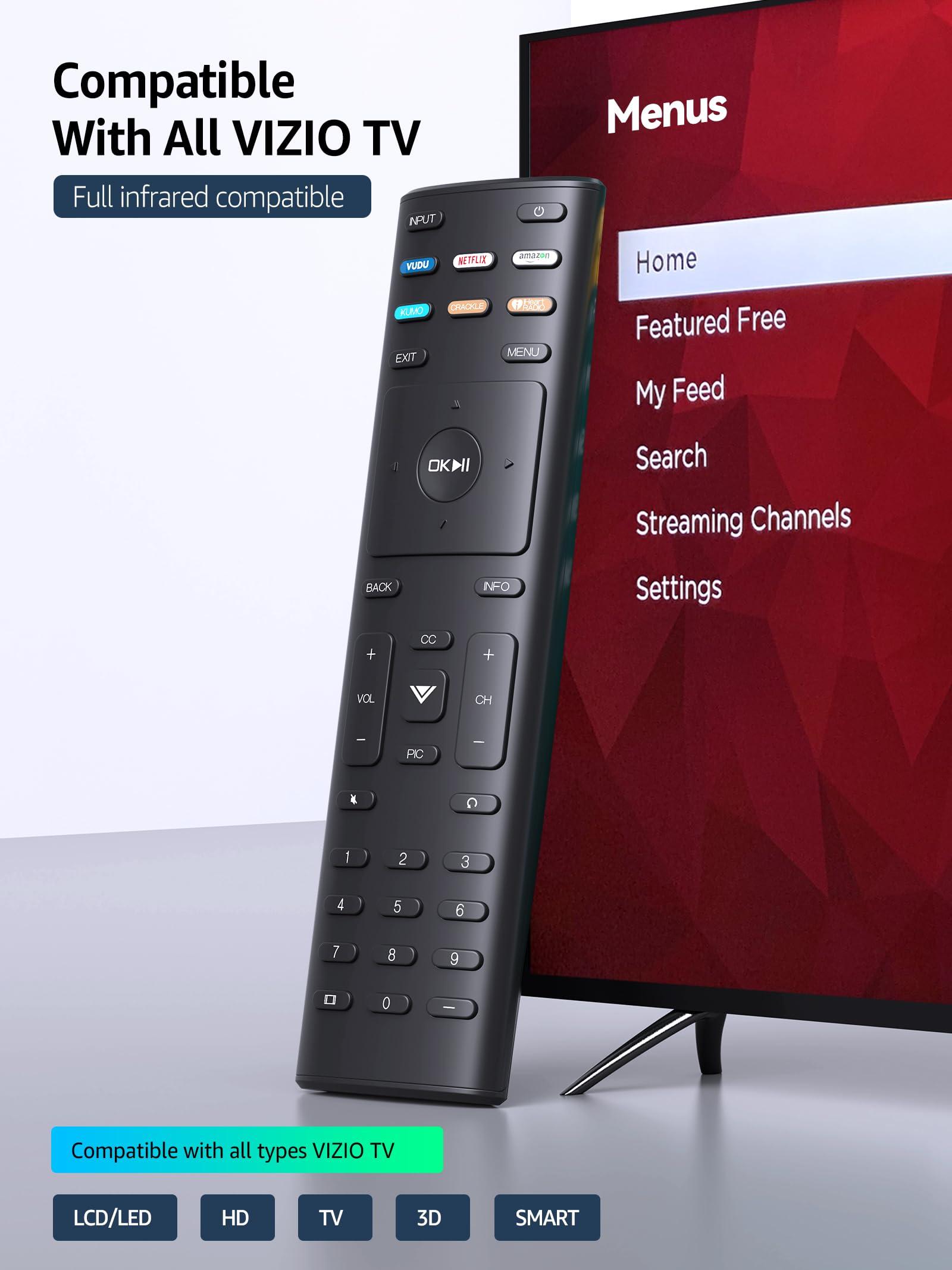 WDZP Universal XRT136 Replacement for Vizio Smart TV Remote, for Vizio All LED LCD HD 4K UHD HDR Smart TVs D50x-G9 D65x-G4 D55x-G1 D40f-G9 D43f-F1 D70-F3 V505-G9 D32h-F1 D24h-G9 E70-F3