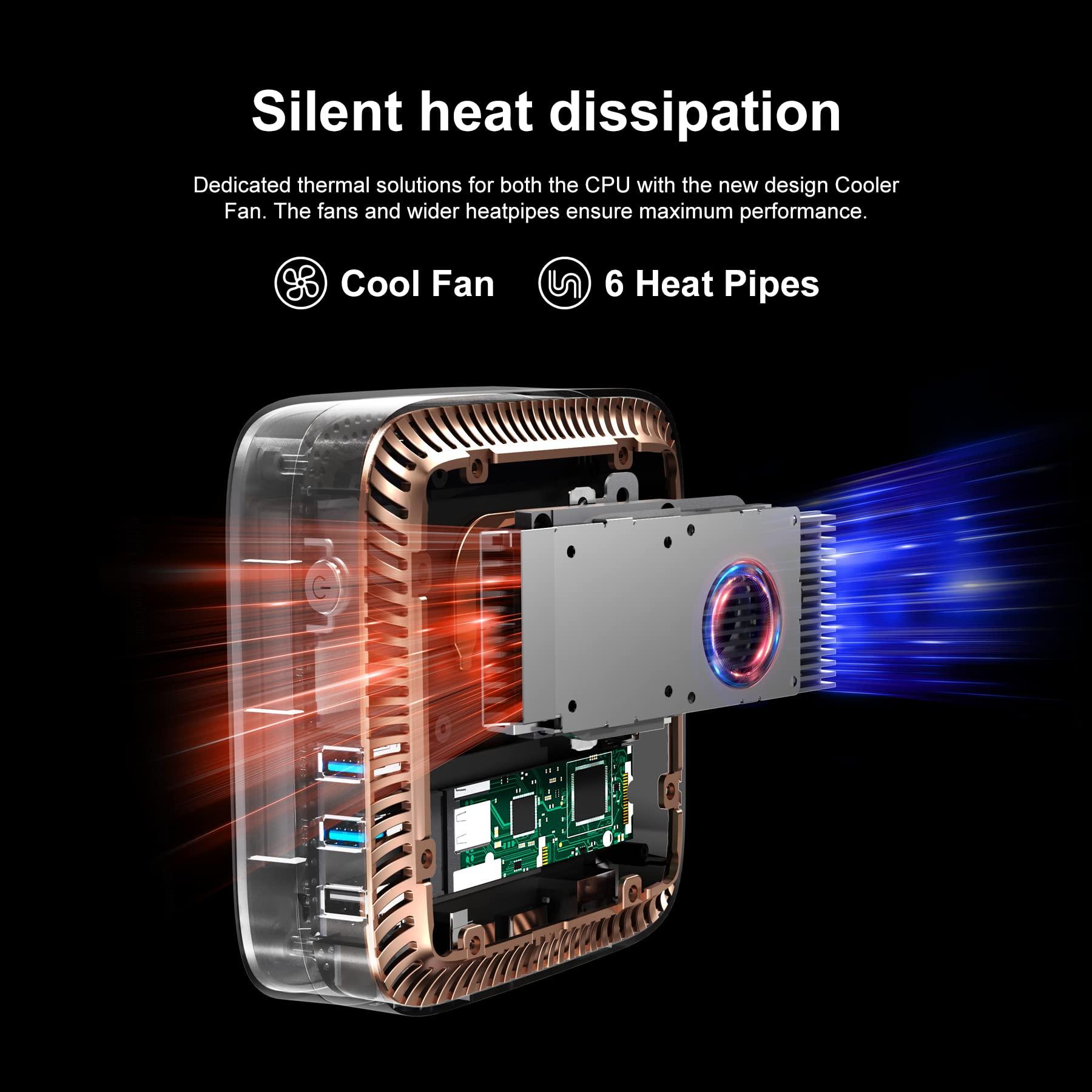 Blackview Blackview MP60 Upgraded Mini PC Intel 11th N5095(up to 3.4GHz), Mini Desktop Computer 16GB RAM 1TB SSD, Win 11 Support Dual 4K HDMI Display, Dual WiFi, BT4.2 for Business, Home, Office Black