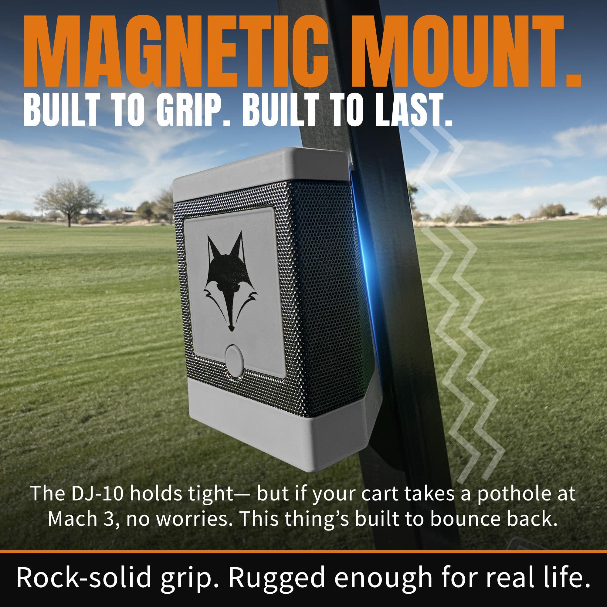 Desert Fox Desert Fox DJ-10 Wireless Golf Speaker - Bluetooth Speaker Built Specifically for Golf - Magnetic Attachment to Golf Cart (Gray)
