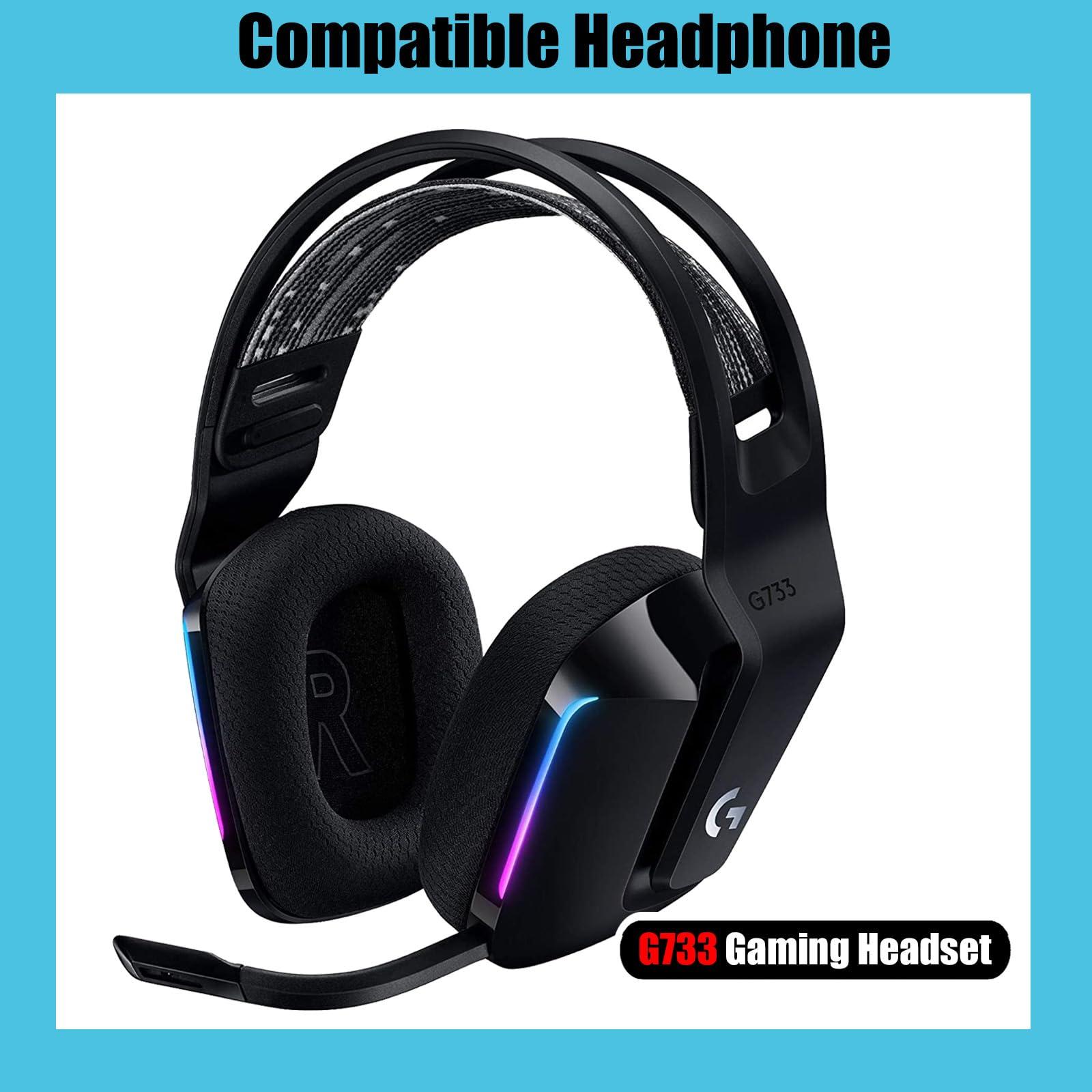 JULONGCR G733 Earpads Replacement G733 Ear Pads Ear Cups Ear Cushions Muffs Cover Parts Compatible with Logitech G733 G335 G 733 Gaming Headset. (Black Pads)