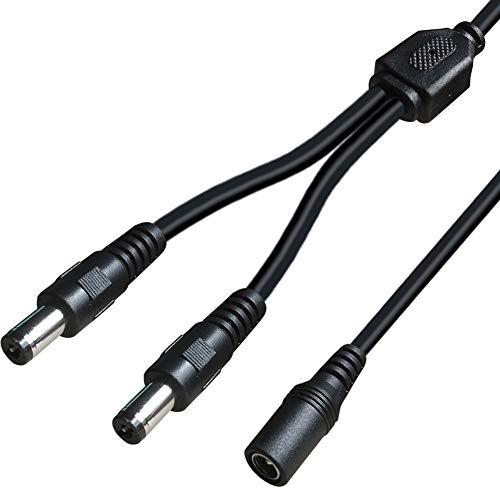 SIOCEN SIOCEN 3 Pack DC Power 1 Female to 2 Male 5.5mm x 2.1mm DC Power Supply Splitter Cable Cord, Y Splitter Adapter Wire,2 Way Y-Cable for Security CCTV Parking Camera, LED Strip Light