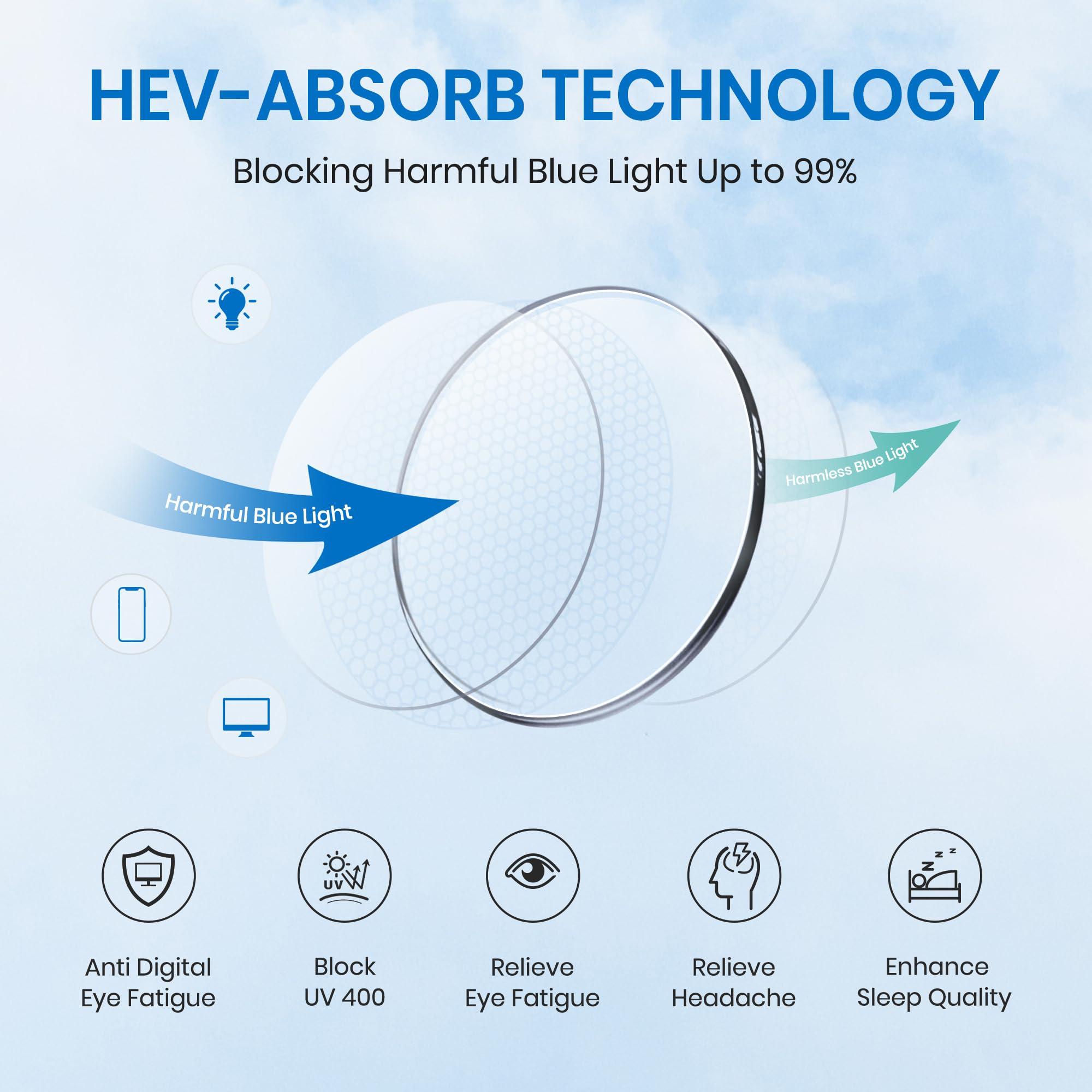 Cyxus Cyxus Men Blue Light Blocking Glasses Half Rimless Computer Gaming Glasses Square Fashion Glasses for Men 8216 Black Silver