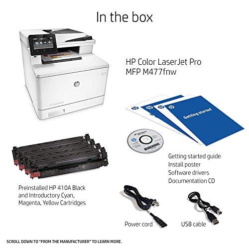 HP HP Laserjet Pro M477fnw Multifunction Wireless Color Laser Printer with Built-in Ethernet (CF377A) (Renewed)