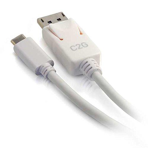 C2G C2G USB Adapter, USB C to Display Port, 4K, 30Hz, White, 12 Feet (3.65 Meters), Cables to Go 26882