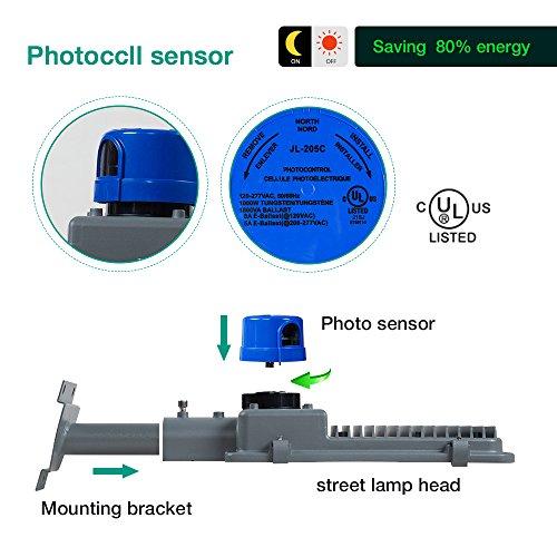 Gebosun Gebosun 35W AC Powered Street Light & Flood Light, with Optic Sensor, Dusk to Dawn, 5,400 Lumen, 6,000K, IP65 Waterproof, Wall-Mounted & Pole-Mounted