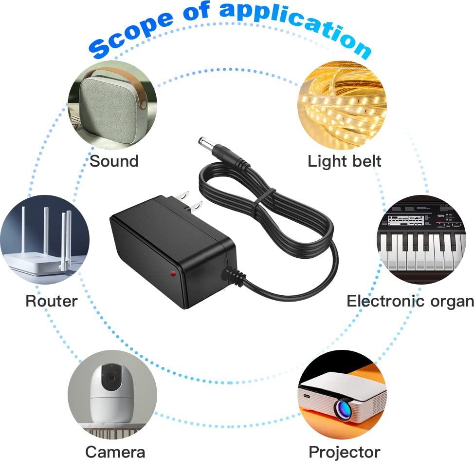 MTDZKJG 9V 1A Power Supply Adapter 100-240V AC to DC 9V Power Adapter 9Volt 1Amp 0.5A Converter Transformer with 5.5x2.5mm 2.1mm