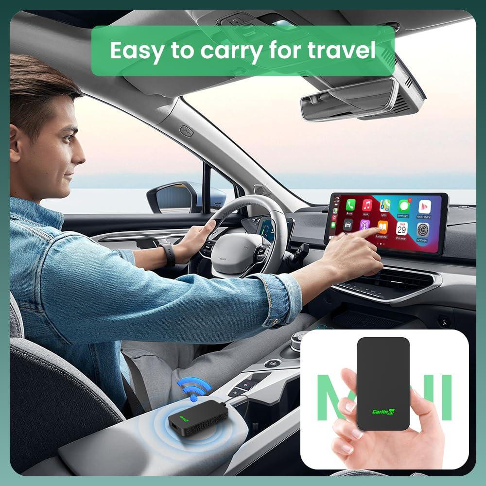 Carlinkit CarlinKit 5.0 Wireless CarPlay Adapter - Wireless Android Auto Car Adapter Adoption Chip 5G WiFi 5.8 GHZ | Stable & Fast Connection | Easy Operate | Small Size | Light Weight | Black(2air)