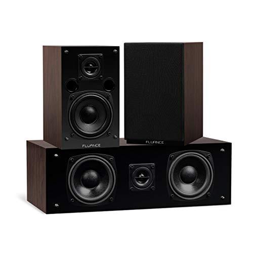 Fluance Fluance Elite High Definition Compact Surround Sound Home Theater 5.1 Channel Speaker System Including 2-Way Bookshelf, Center Channel, Rear Surrounds and DB10 Subwoofer - Walnut (SX51WC)