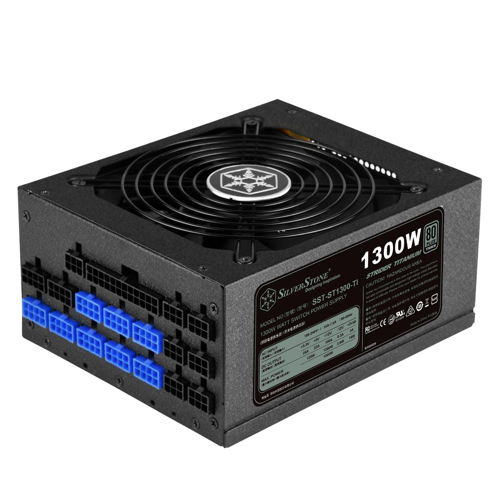 SilverStone Technology Silverstone ST1300-TI, 80 Plus Titanium 1300W Fully Modular ATX Power Supply, SST-ST1300-TI v2.0