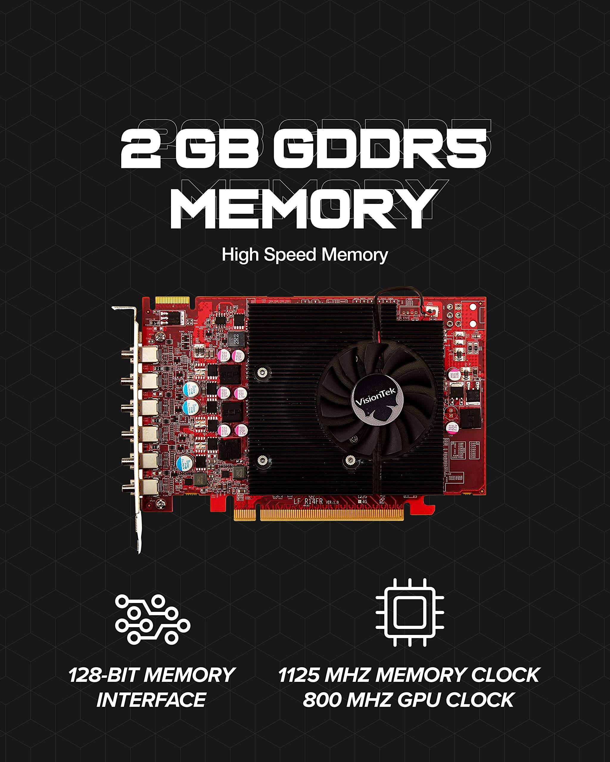 VisionTek VisionTek Radeon 7750 2GB GDDR5 6 4k Monitor Graphics Card, 6 Mini DisplayPort Outputs, AMD Eyefinity 2.0, PCI Express 3.0 Video Card, 7.1 Surround Sound (900614)