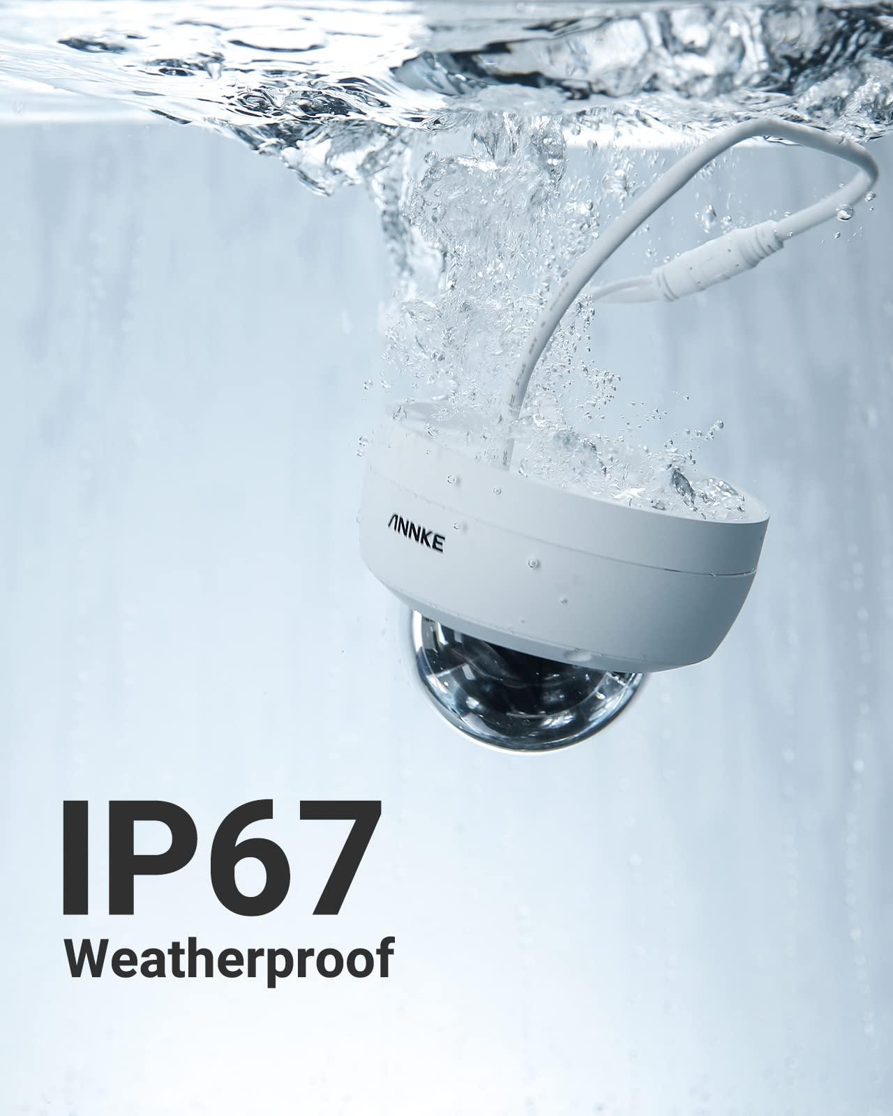 ANNKE ANNKE H500 8CH PoE Security Camera System w/ 6MP NVR, 4X 5MP IP Outdoor Cameras, Audio Recording, Color Night Vision, Smart Motion Detection, IP67, 24/7 Video Surveillance, Include 4TB HDD