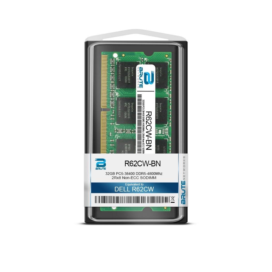 Brute Networks Brute Networks R62CW-BN - 32GB PC5-38400 4800Mhz 2Rx8 Non-ECC SODIMM (Compatible with OEM PN# R62CW)