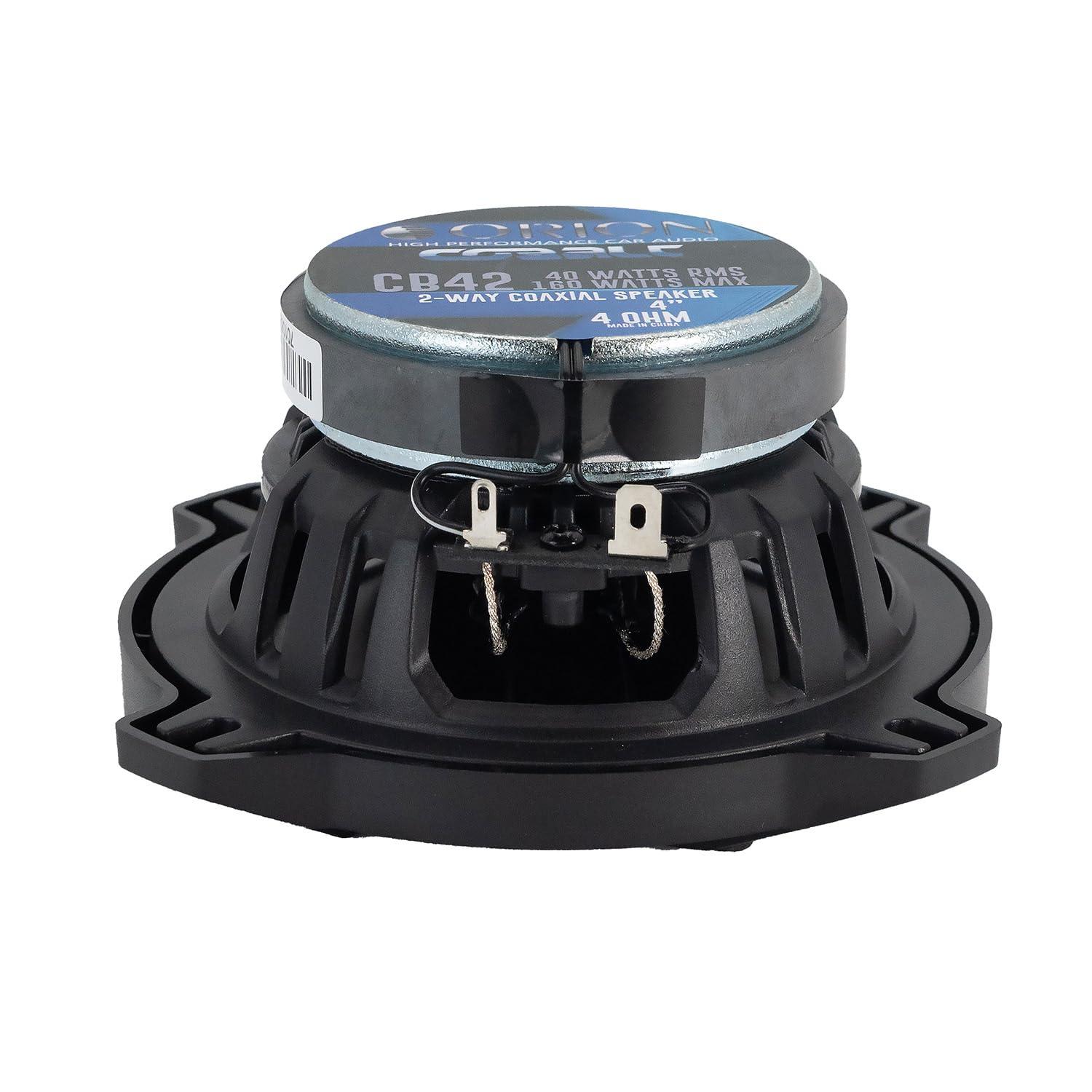 Orion Orion Cobalt Series CB42 4 2-Way Coaxial Car Speakers, 160W, 4 Ohms, Full Range, Enhanced Bass, Polypropylene Cone & Butyl Rubber Surround, Easy Install (Pair)