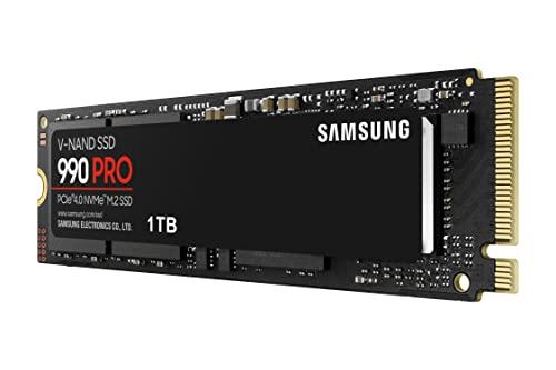 SAMSUNG Samsung 990 PRO 1TB PCIe 4.0 (up to 7450 MB/s) NVMe M.2 (2280) Internal Solid State Drive (SSD) (MZ-V9P1T0BW)