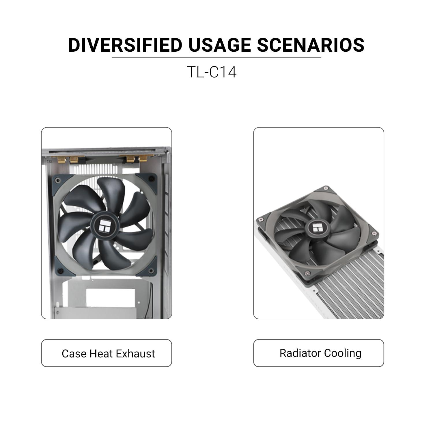 Thermalright Thermalright TL-C14 140mm Fan, Quiet Operation, S-FDB Bearing, PWM Control, 1500RPM, Balance Performance Case Fan