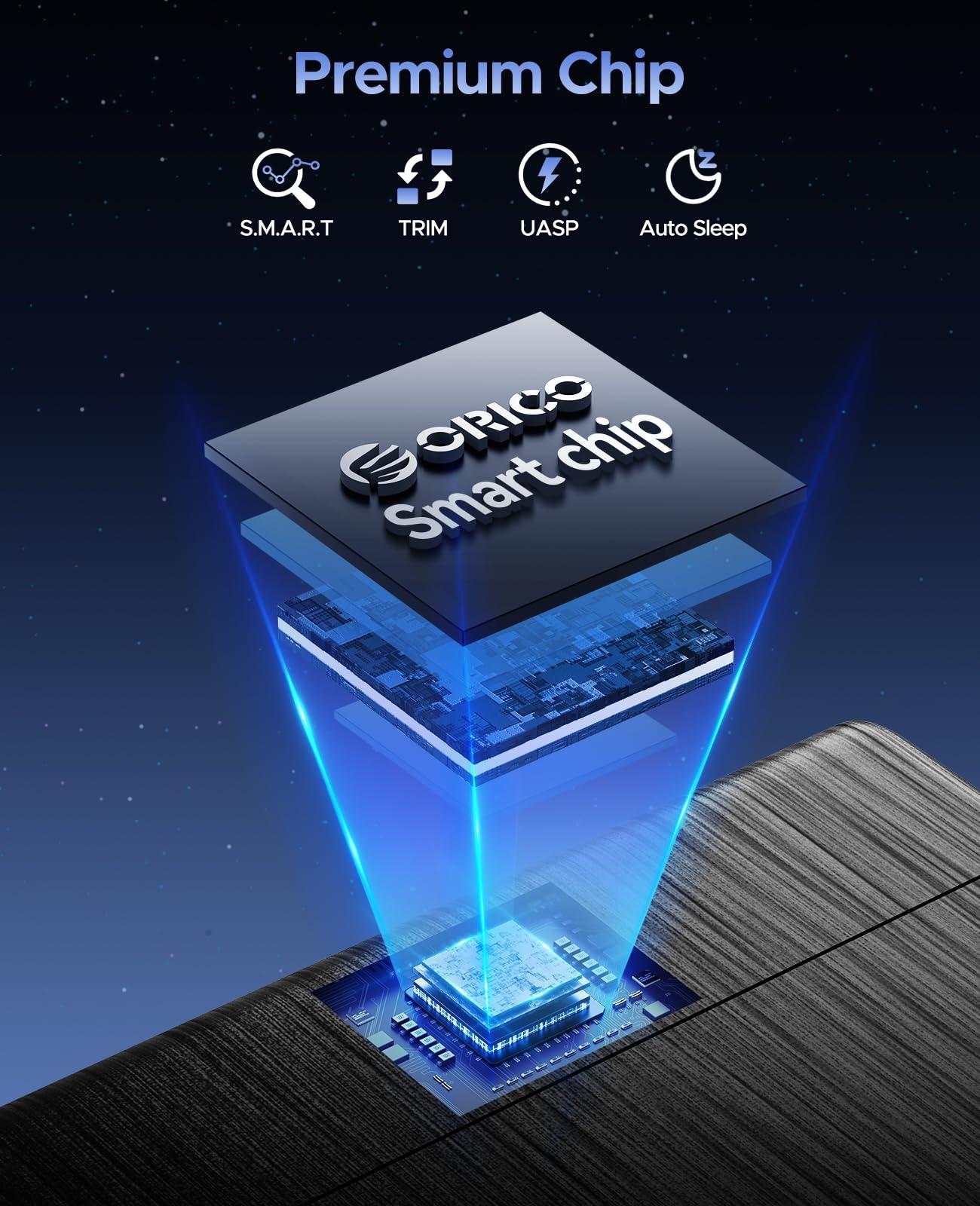 ORICO ORICO DIY External Hard Drive 2TB - Portable SSD Up to 500MB/s - External Solid State Drive Compatible with Windows PC/Desktop/Laptop/Tablet/Camera