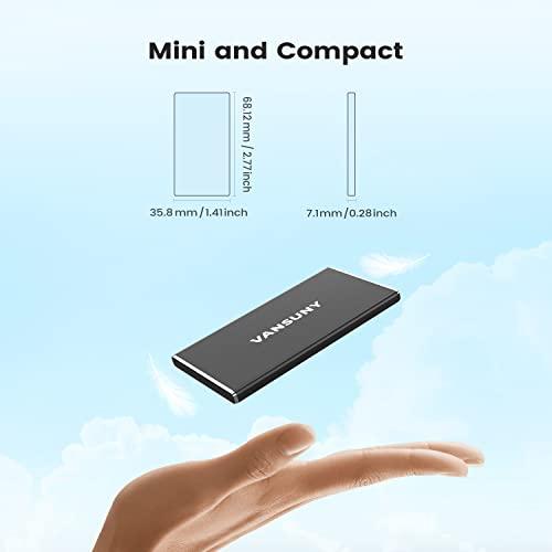 Vansuny Vansuny 500GB Portable External SSD, USB 3.1 Gen2 430MB/s High-Speed Data Transfer, Metal USB C Mini Portable External Solid State Drive for PC, Laptop, Phones and More
