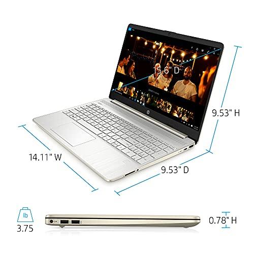 HP HP 2021 15.6" HD Laptop Computer, AMD Athlon Silver N3050U, 4GB RAM, 128GB SSD, HDMI, USB-C, Webcam, Windows 10 S with Office 365 for 1 Year, Mouse, Sleeve + YSC Accessory (Gold)