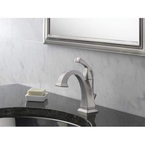 DELTA FAUCET Delta Faucet Dryden Single Hole Bathroom Faucet, Single Handle Bathroom Faucet, Diamond Seal Technology, Metal Drain Assembly, Polished Nickel 551-PN-DST