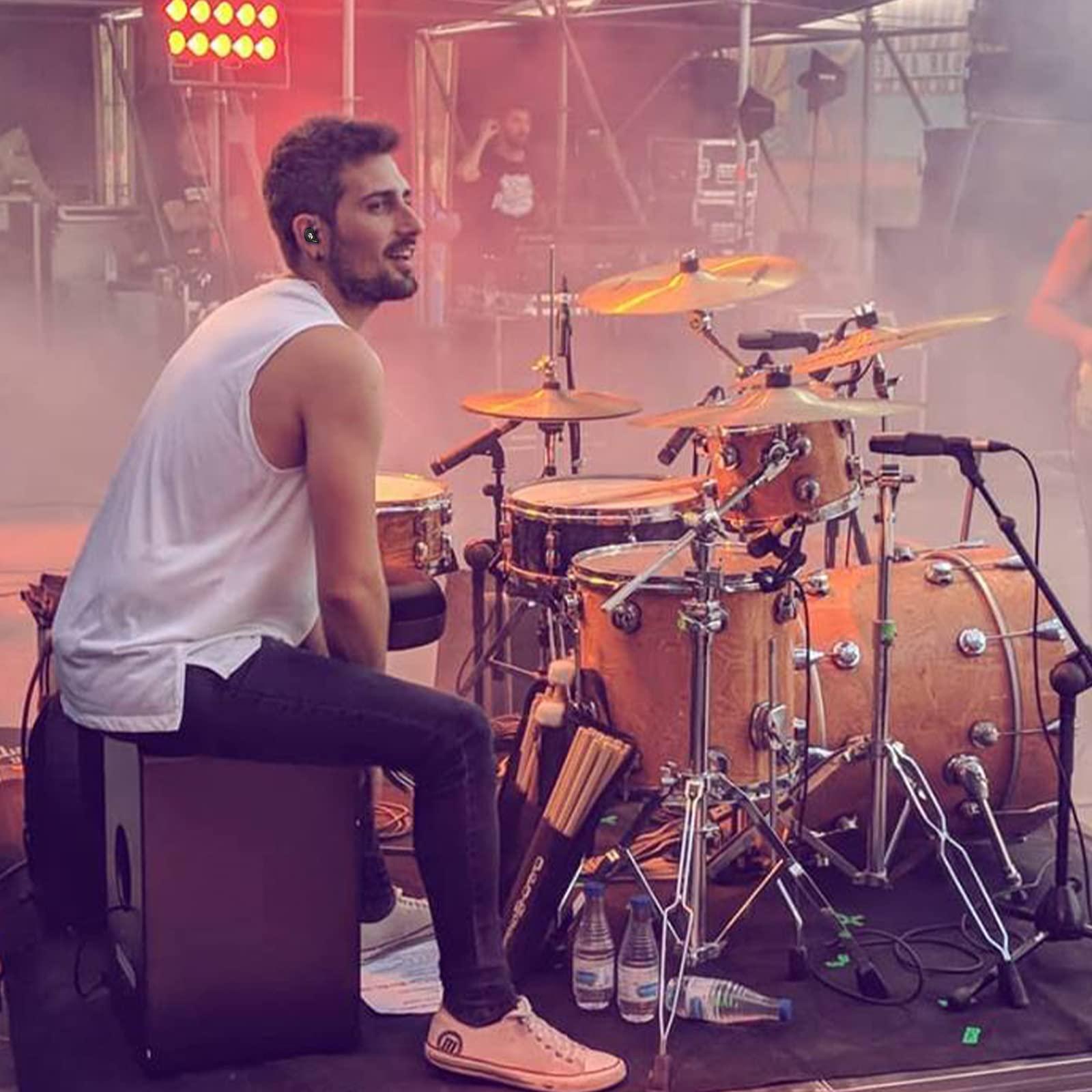 BASN BASN Professional in Ear Monitor Headphones for Singers Drummers Musicians with MMCX Connector IEM Earphones (Pro Clear Black)