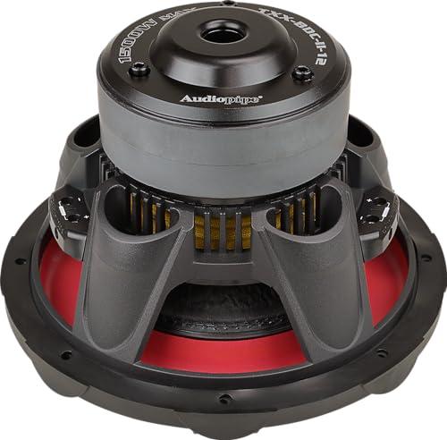 Audiopipe Audiopipe 12\" Quad Stack Composite Cone Subwoofer (TXX-BDC-II-12), Superior Performance, 1500W, 2 Magnets, BASV Voice Coil, Aluminum Basket, Multi-Connect, Non-Press Paper Cone, 2 x 4 Ohms