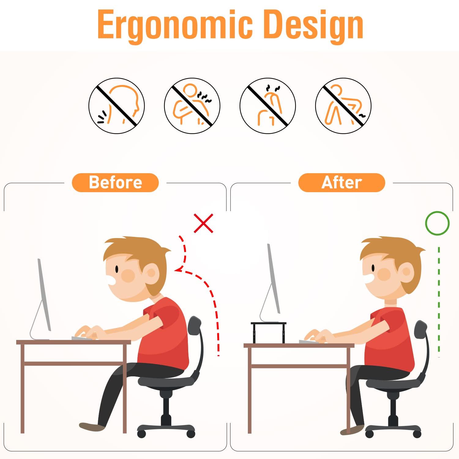 ELIVED ELIVED 2 Pack Monitor Stand Riser - 3 Height Adjustable Monitor Stand for Laptop, Computer, PC, Printer, Mesh Metal Monitor Riser for Desktop Organizer.