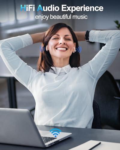 ZEXMTE ZEXMTE USB Bluetooth Adapter for PC, 5.3 Bluetooth Dongle Receiver EDR & BLE, Plug and Play for Desktop Laptop Keyboard Mouse Headsets Speakers, USB Bluetooth Adapter for PC Windows 11/10/8.1/7