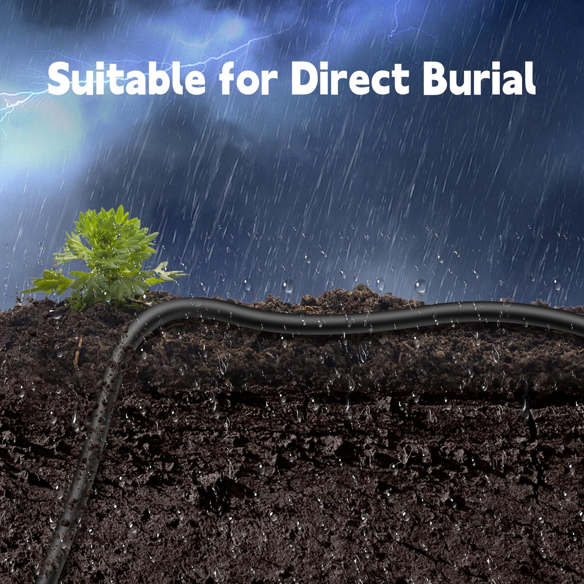 CatBose 300FT Outdoor Cat6 Ethernet Cable, Heavy Duty Direct Burial, In-Ground, POE, Waterproof, LLDPE UV Resistant, UTP, 24AWG CCA Solid Cord, Network, Internet, LAN, Cat 6 Patch Cable - 300 Feet