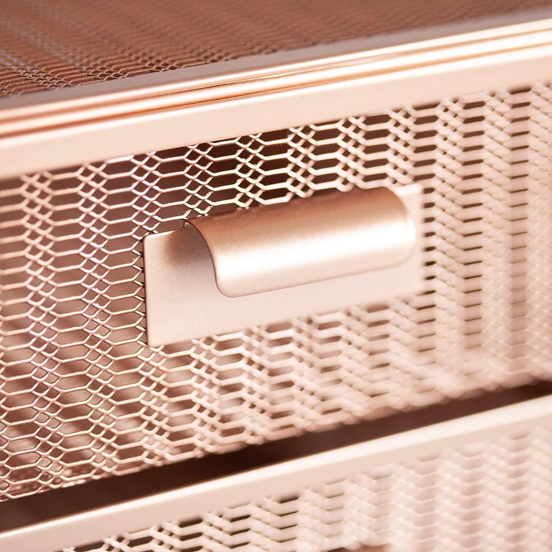 BLU MONACO Blu Monaco Rose Gold Monitor Stand with Drawer Computer Monitor Riser with Storage Laptop Stand for Desk with Storage - Laptop organizer - Desk Organizer with Drawers