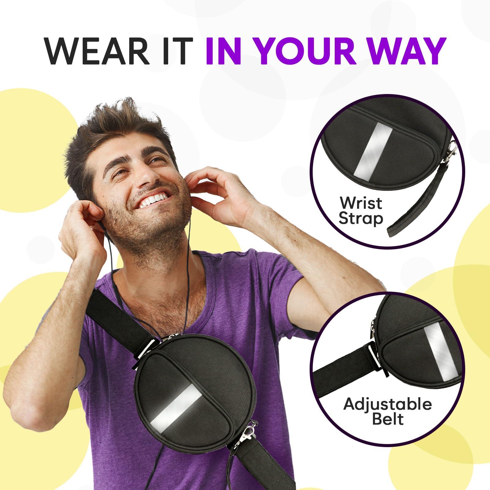 KLIM KLIM Portable CD Player Case, Waterproof Portable CD Player Carrying Case, Adjustable Strap, CD Player Suitcase with 3 Compartments