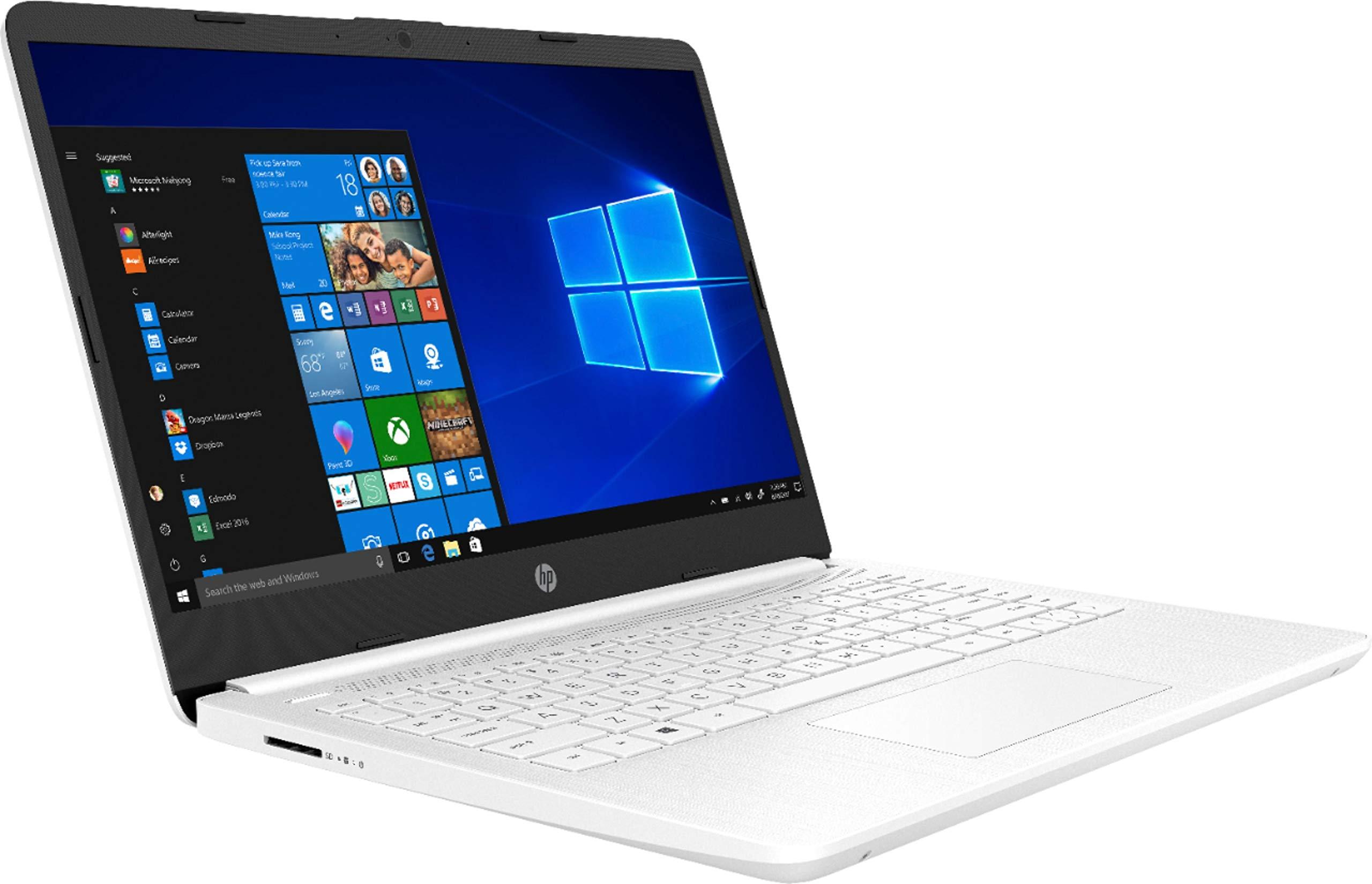 HP HP 14\" Thin Light Laptop, Intel 2-Core N4020, 16GB RAM, 192GB Storage(64GB eMMC+128GB Micro SD), 1Yr Office, Win 11 Bundle with GaPi Mousepad (White)
