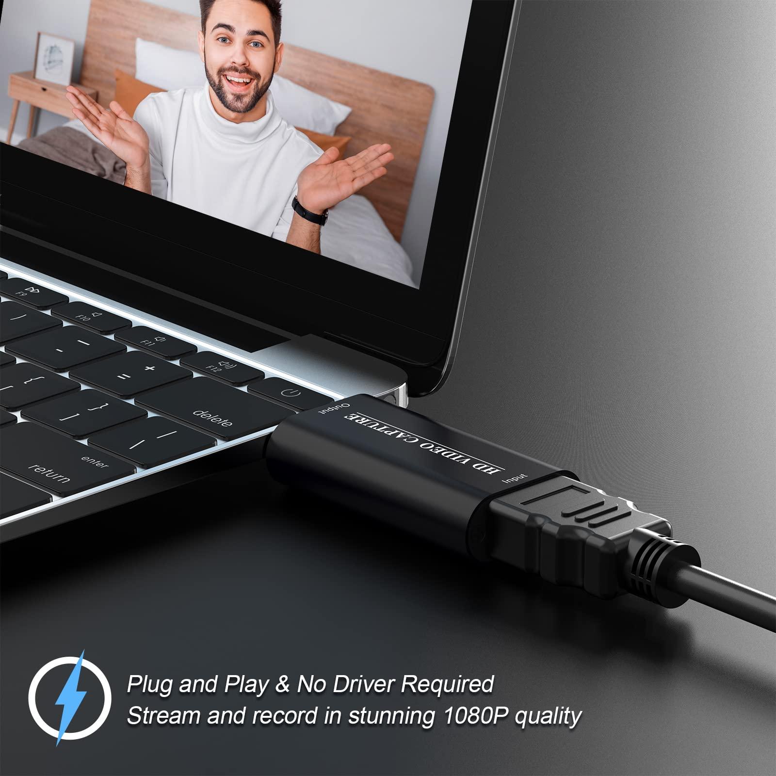 VIXLW 4K HDMI Video Capture Card, HDMI to USB 2.0 Capture Card, Cam Link Camera Capture Card, Video Game Capture Device, HD 1080P Video Recorder for Streaming, Broadcasting, Video Conference, Teaching