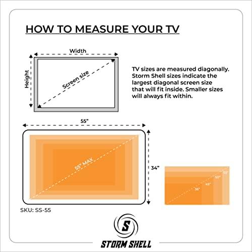 STORM SHELL Outdoor TV Hard Cover Weatherproof Protection for Television - Mounts Right on The Wall - TV Wall Mounting Bracket Included (45-55 inch), Black