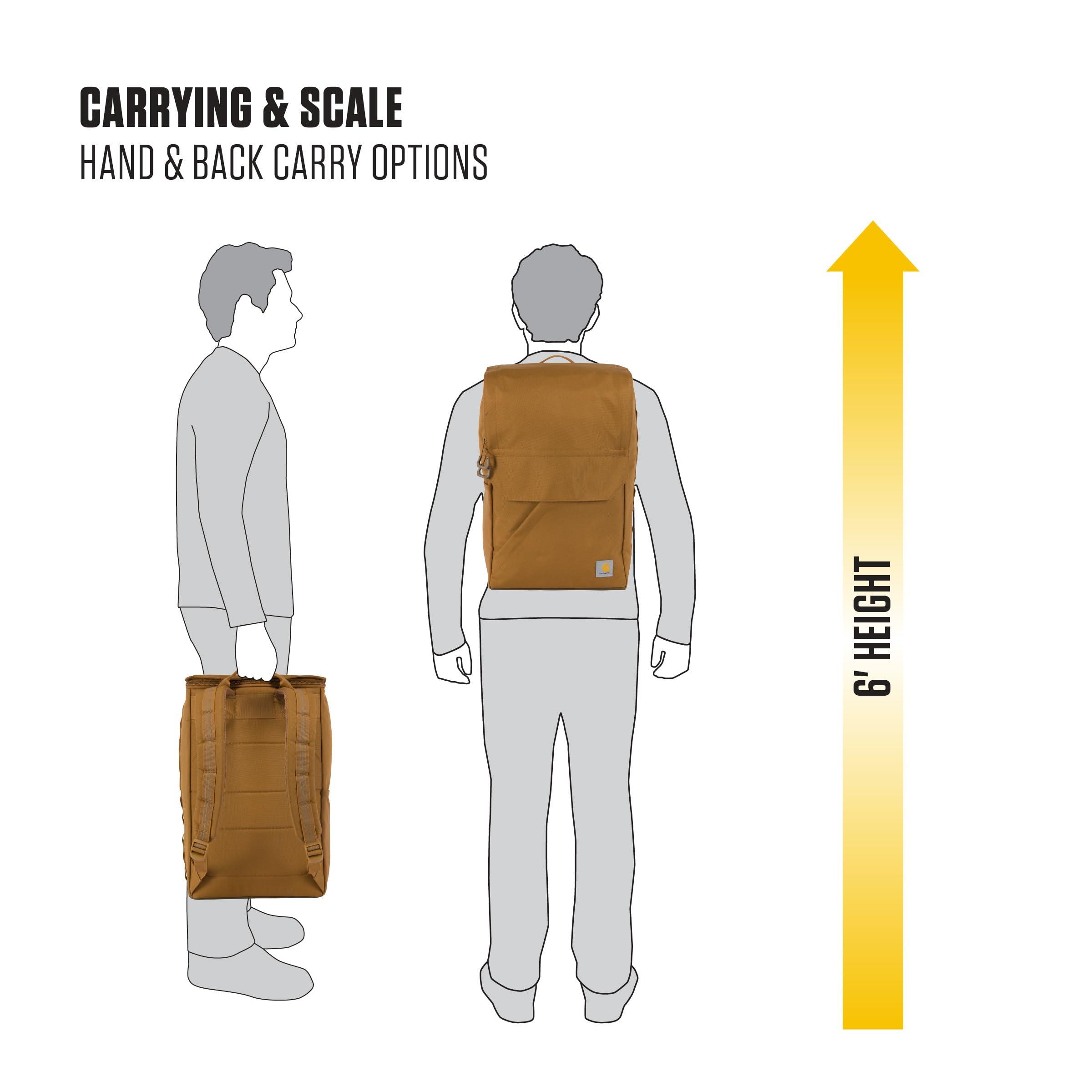 Carhartt Carhartt 21L Top-Load Backpack, Durable Water Resistant Coated Canvas Base W/ 17" Laptop Sleeve, Brown, One Size