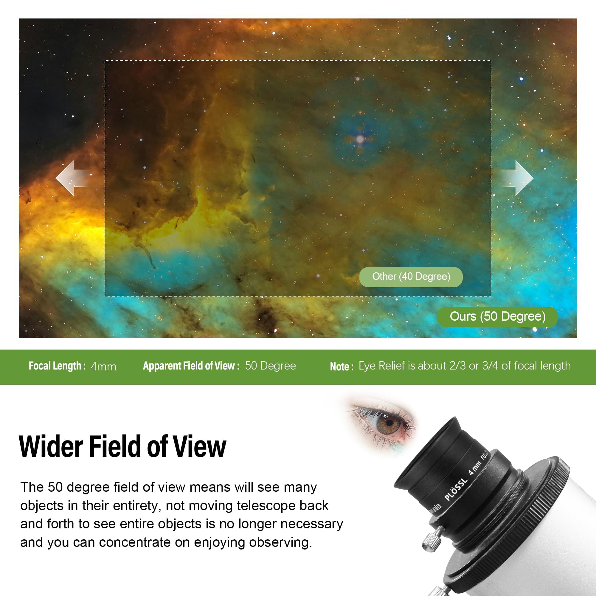 Astromania Astromania 1.25" 25mm Plossl Telescope Eyepiece - Bundle with - 1.25" 4mm Plossl Telescope Eyepiece