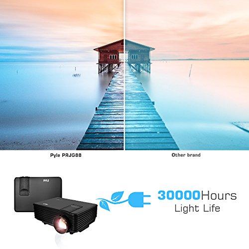 Pyle Pyle Portable Video-Projector Full HD with Remote - Home Theater-Projector Tv Digital Movie-Projector - 1080p Support 80" Led-LCD-Display USB/HDMI Mac,Computer and Laptop - Pyle PRJG88, BLACK