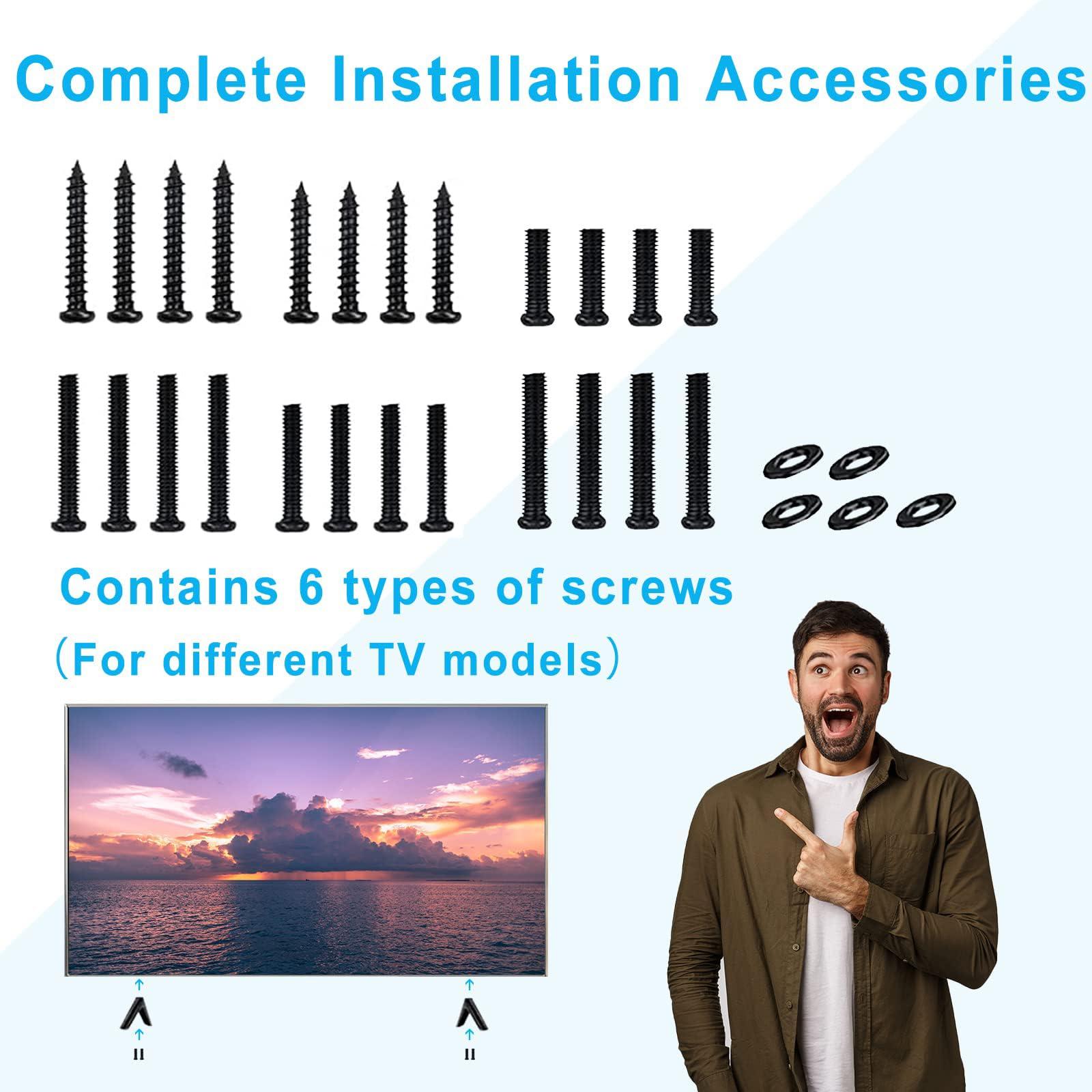 Yususipa TV Legs for TCL TV Stand Legs for TCL 28 32 40 43 49 50 55 65 Inch Roku TV Legs Replacement Compatible with 28S405 32S305 40S325 43S425 43S431 50S431 50S435 55S425 TCL Roku TV Stand Legs with Screws
