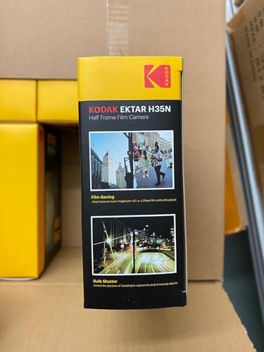 KODAK KODAK EKTAR H35N Half Frame Film Camera Bundle with Kodak Ultramax 400/24EXP 35mm Roll Film (Striped Silver, Bundle)