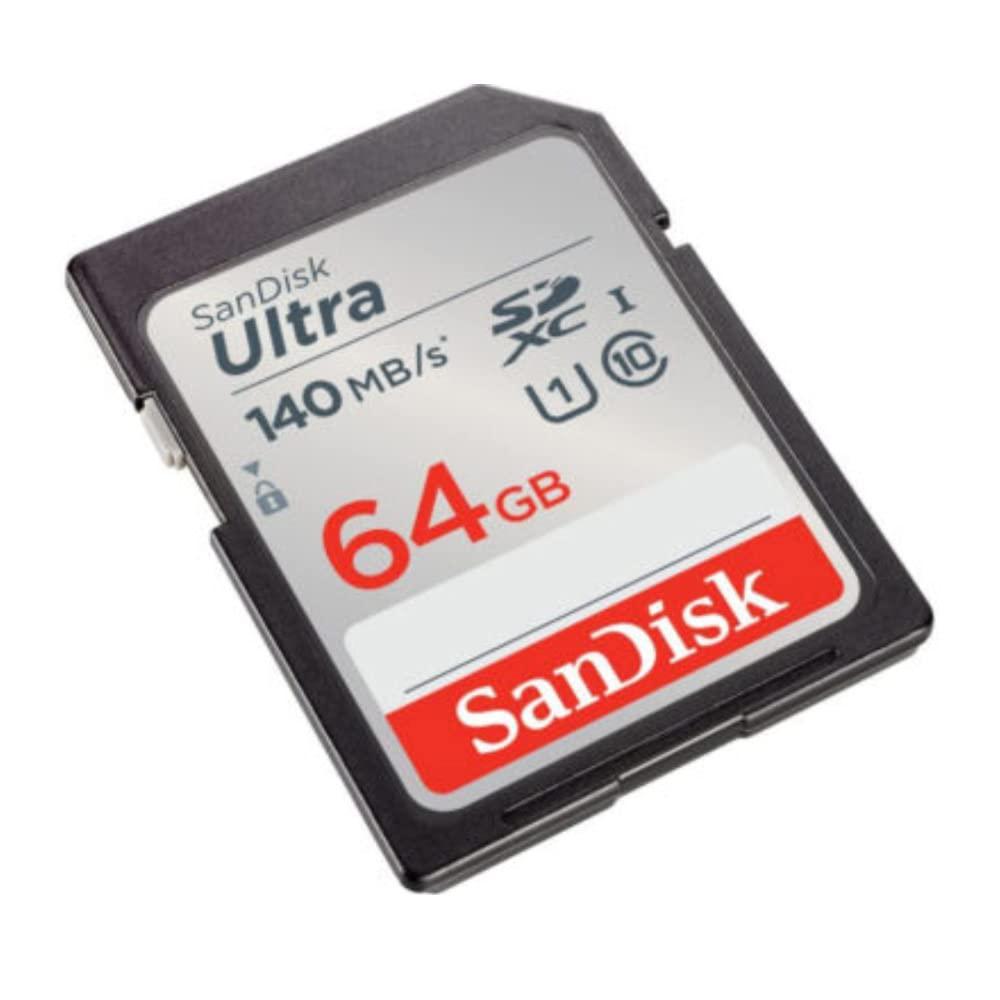 SanDisk SanDisk 64GB Ultra Class 10 140 MB/s UHS-I SDXC Memory Card (3-pack) with Focus All-In-One High Speed Card Reader (4 Items)