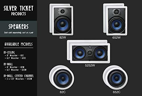 Silver Ticket Products Silver Ticket Products 1 x Center, 1 x Left & 1 x Right in-Walls and 4 x in-Ceiling Surround Sound 7.1 Speaker Home Theater Bundle Package