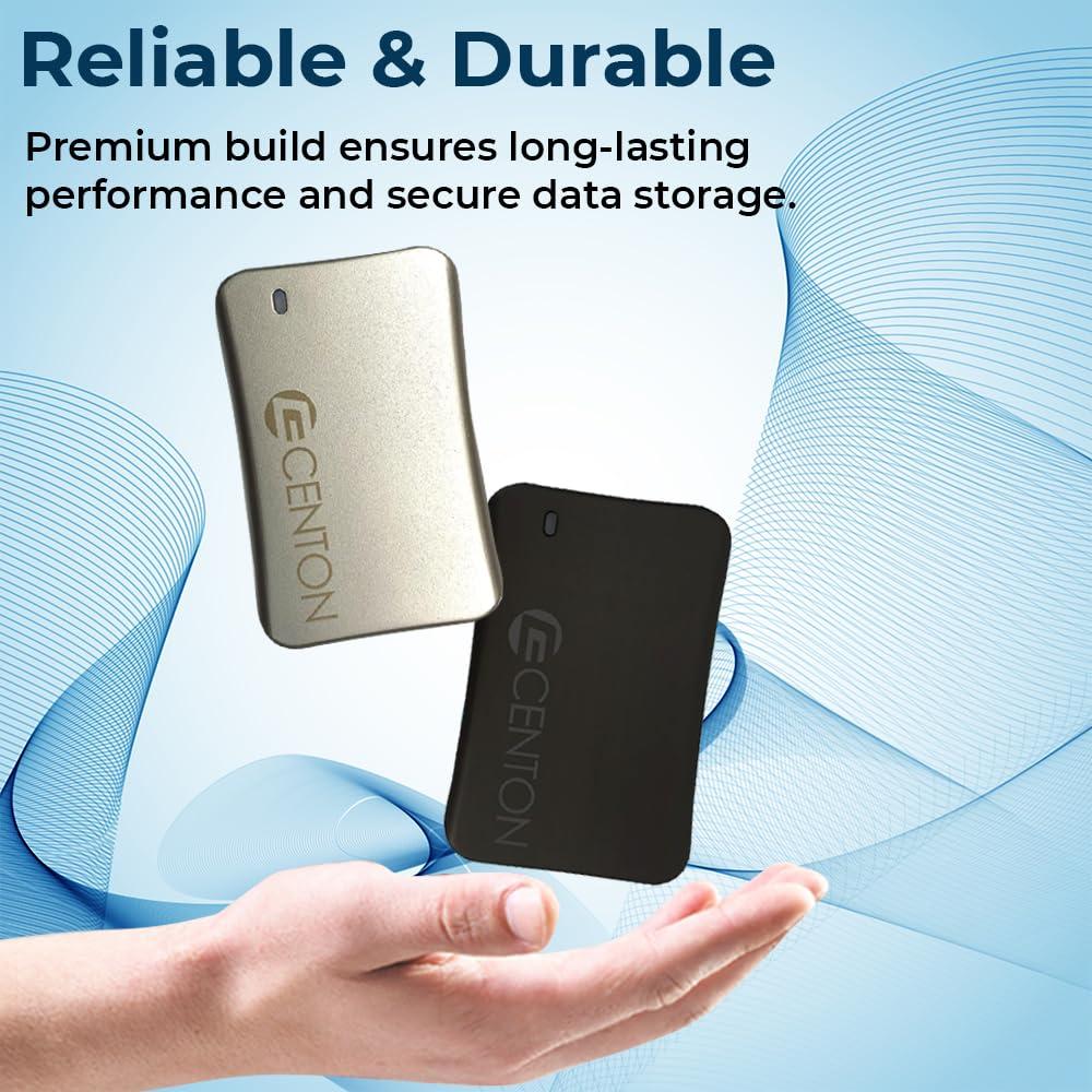 Centon Centon External SSD (Black), USB-C 3.2 Gen 2, 1000GB